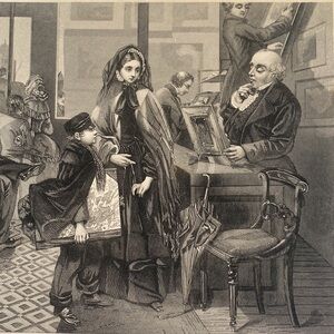 Nameless and Friendless 7" x 5.5" Antique Engraving/Print